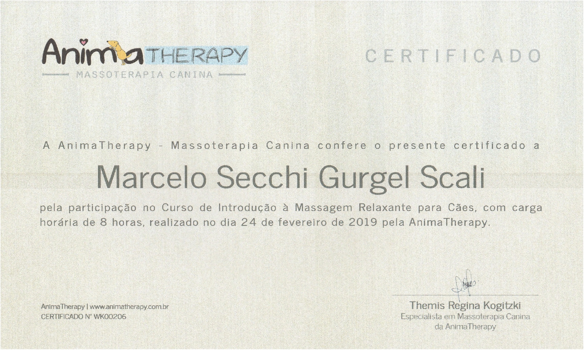 Certificado 7 - Cão Relax