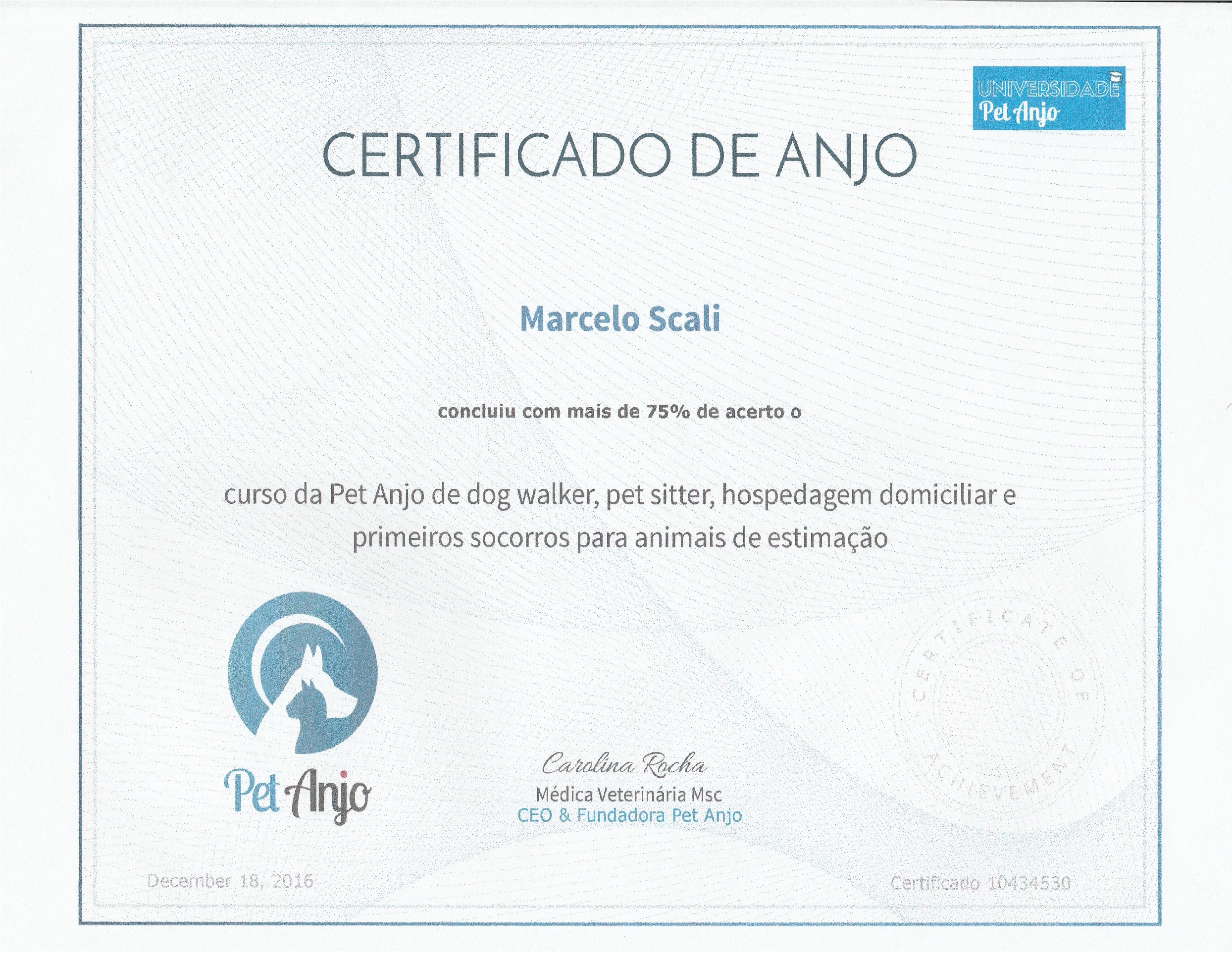 Certificado 10 - Cão Relax