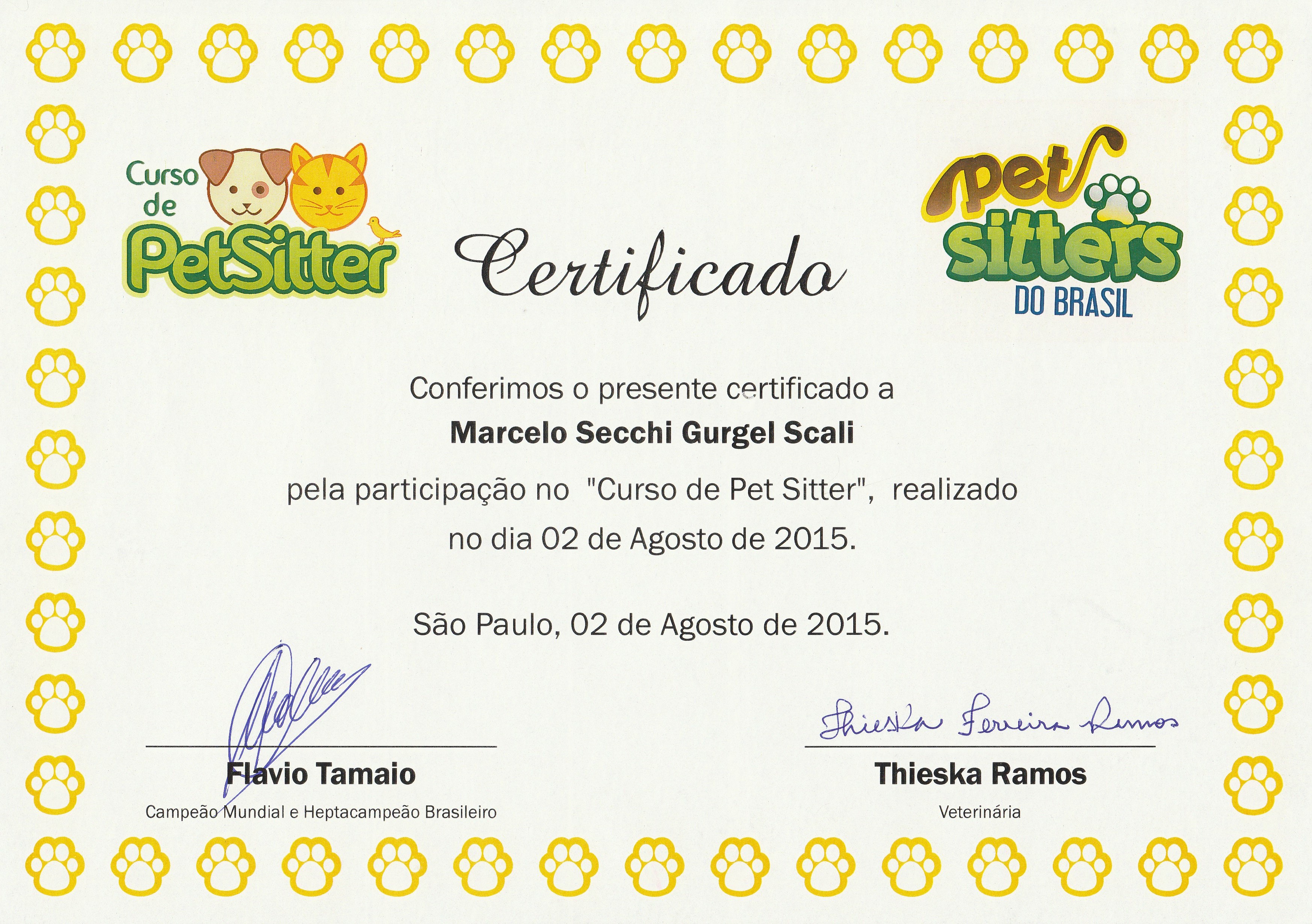 Certificado 11 - Cão Relax