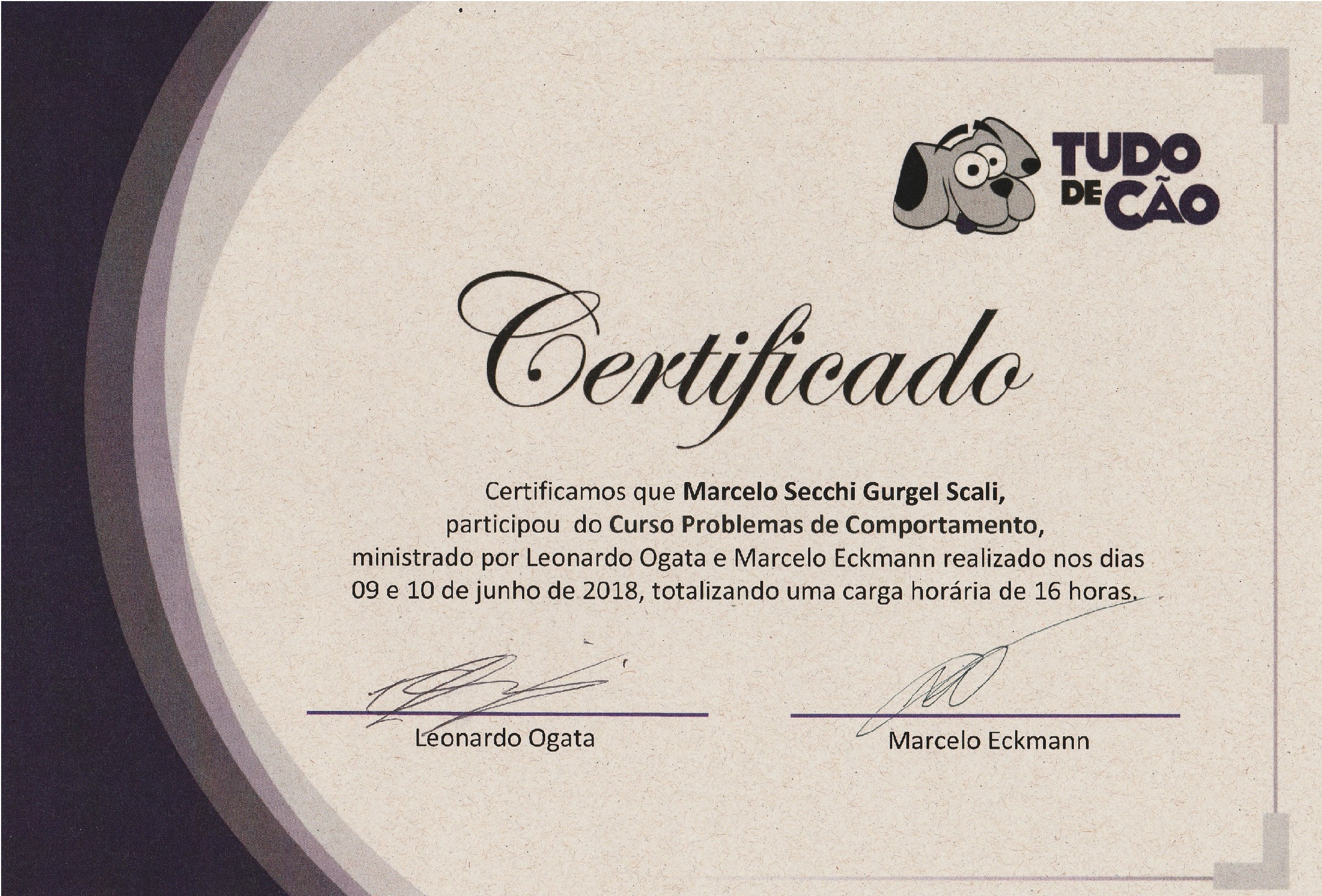 Certificado 12 - Cão Relax